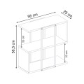 Homia Megapap melamine side table in black wood color 56x25x56.5cm.