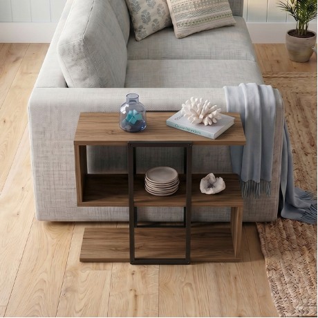 Τραπεζάκι βοηθητικό Homia Megapap χρώμα καρυδί Ud 56x25x56,5εκ.