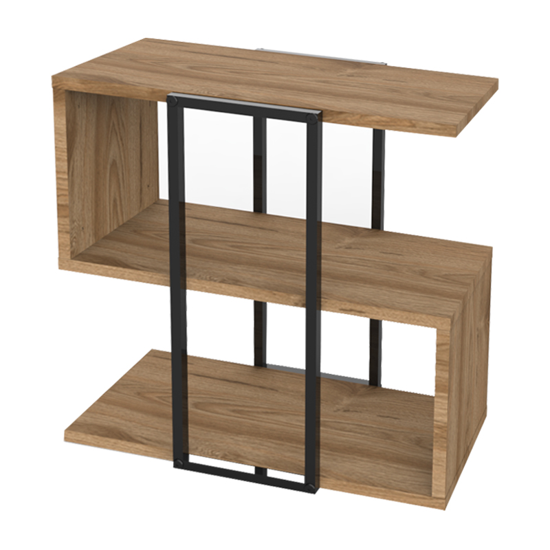 Homia Megapap melamine side table in walnut Ud color 56x25x56.5cm.