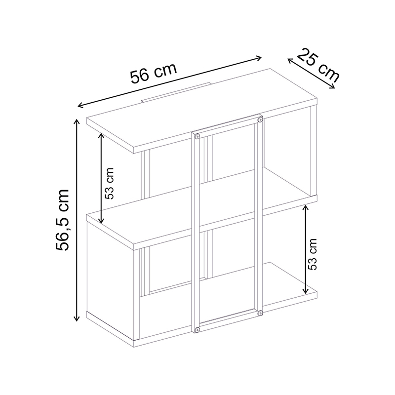 Homia Megapap melamine side table in sandstone color 56x25x56.5cm.