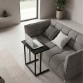 Jango Megapap metallic - melamine side table in black marble effect color 60x35,5x65,5cm.