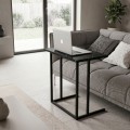 Jango Megapap metallic - melamine side table in black marble effect color 60x35,5x65,5cm.