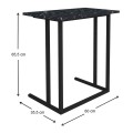 Jango Megapap metallic - melamine side table in black marble effect color 60x35,5x65,5cm.