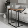 Jango Megapap metallic - melamine side table in black - pine oak color 60x35,5x65,5cm.