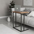 Jango Megapap metallic - melamine side table in black - pine oak color 60x35,5x65,5cm.