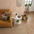 Βοηθητικό τραπεζάκι Jaspin Megapap μεταλλικό - Mdf χρώμα λευκό-λευκό εφέ μαρμάρου 32x32x44εκ.