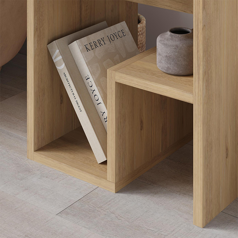 Bon Megapap melamine side table in oak color 40x35x40cm.