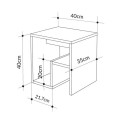 Bon Megapap melamine side table in retro grey color 40x35x40cm.