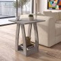 Deros Megapap melamine side table - nightstand in concrete grey color 45x45x56cm.