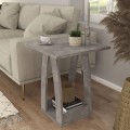 Deros Megapap melamine side table - nightstand in concrete grey color 45x45x56cm.