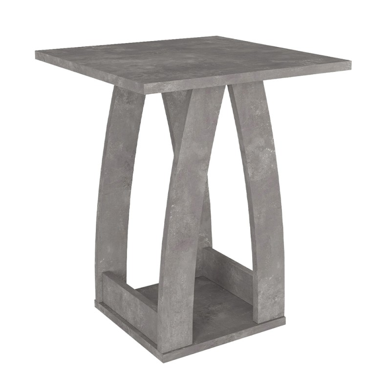 Deros Megapap melamine side table - nightstand in concrete grey color 45x45x56cm.