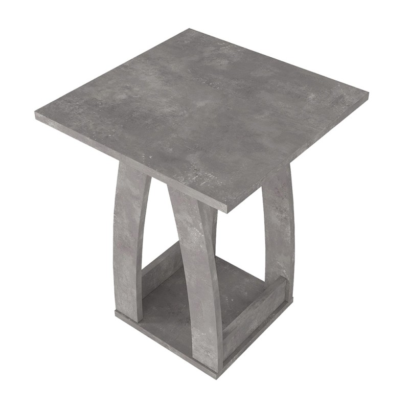 Deros Megapap melamine side table - nightstand in concrete grey color 45x45x56cm.
