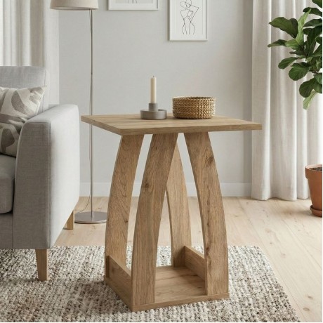 Τραπεζάκι βοηθητικό - Κομοδίνο Deros Megapap χρώμα sepet oak 45x45x56εκ.