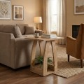 Τραπεζάκι βοηθητικό - Κομοδίνο Deros Megapap χρώμα sepet oak 45x45x56εκ.