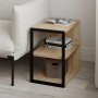 Τραπεζάκι βοηθητικό - Κομοδίνο Echo Megapap χρώμα sapphire oak 30x42x45εκ.