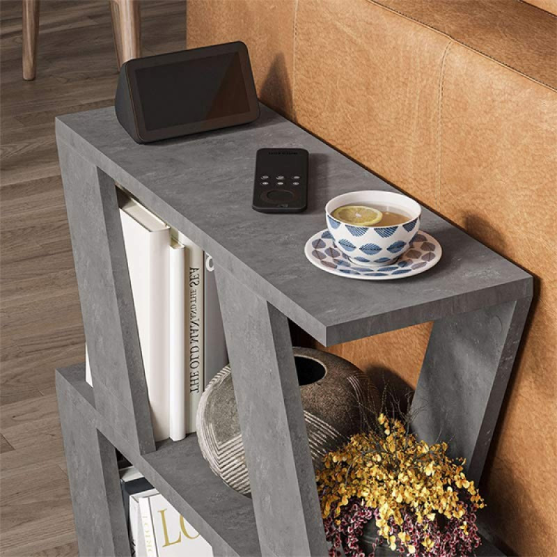 Lazena Megapap melamine side table in grey retro color 60x22x57cm.