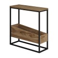 Τραπεζάκι βοηθητικό Lido Megapap χρώμα καρυδί Ud 60x22x62εκ.