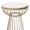 Mantare Megapap metallic - Mdf side table in gold - white marble effect color 35x35x58cm.