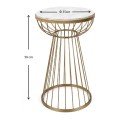 Mantare Megapap metallic - Mdf side table in gold - white marble effect color 35x35x58cm.