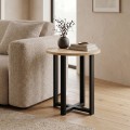 Mesa Megapap melamine side table in sapphire oak color Ø45x50cm.