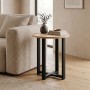 Τραπεζάκι βοηθητικό Mesa Megapap χρώμα sapphire oak Ø45x50εκ.