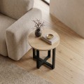 Mesa Megapap melamine side table in sapphire oak color Ø45x50cm.
