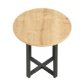 Mesa Megapap melamine side table in sapphire oak color Ø45x50cm.