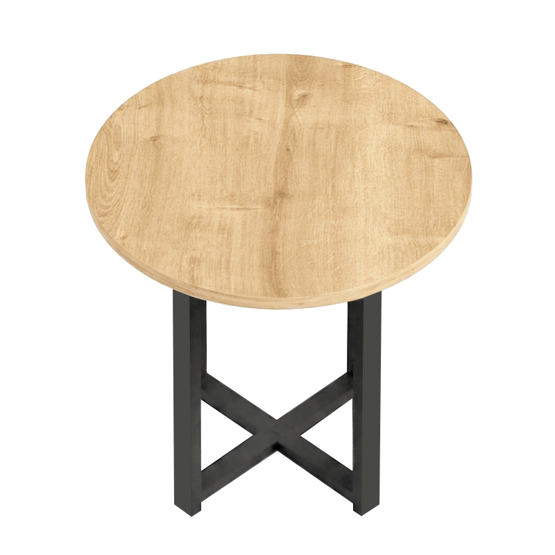 Mesa Megapap melamine side table in sapphire oak color Ø45x50cm.
