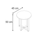 Mesa Megapap melamine side table in sapphire oak color Ø45x50cm.