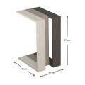 Muju Megapap melamine side table in light mocha/antique white/anthracite color 30x40x57cm.