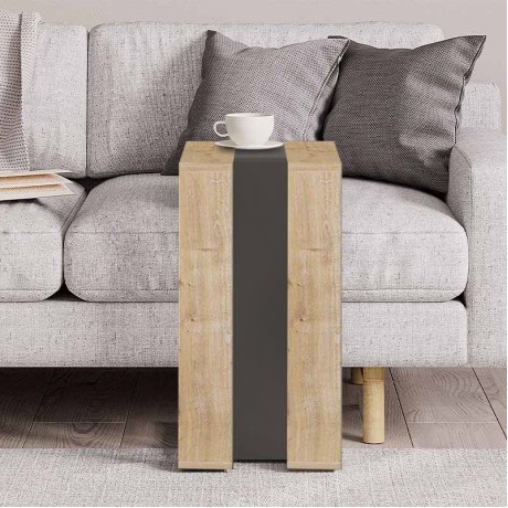 Τραπεζάκι βοηθητικό Muju Megapap χρώμα sapphire oak/ανθρακί 30x40x57εκ.