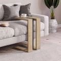 Muju Megapap melamine side table in natural beech/anthracite color 30x40x57cm.