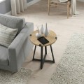 Pedro Megapap metallic - melamine side table in sonoma - anthracite color 44x44x58cm.