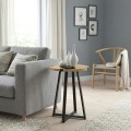 Pedro Megapap metallic - melamine side table in sonoma - anthracite color 44x44x58cm.
