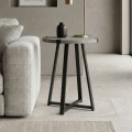 Pedro Megapap metallic - melamine side table in anthracite color 44x44x58cm.