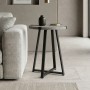Pedro Megapap metallic - melamine side table in anthracite color 44x44x58cm.
