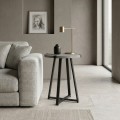 Pedro Megapap metallic - melamine side table in anthracite color 44x44x58cm.