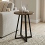 Pedro Megapap metallic - melamine side table in walnut - anthracite color 44x44x58cm.