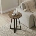 Pedro Megapap metallic - melamine side table in walnut - anthracite color 44x44x58cm.