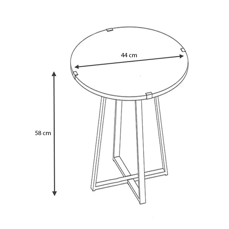 Pedro Megapap metallic - melamine side table in walnut - anthracite color 44x44x58cm.