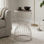 Pino Megapap metallic - Mdf side table in walnut - white color 35x35x58cm.