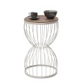 Pino Megapap metallic - Mdf side table in walnut - white color 35x35x58cm.