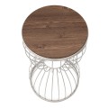 Pino Megapap metallic - Mdf side table in walnut - white color 35x35x58cm.