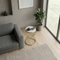 Pino Megapap metallic - Mdf side table in white - golden color 35x35x58cm.