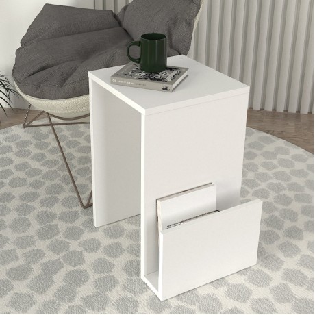 Τραπεζάκι βοηθητικό Regnar Megapap χρώμα λευκό  43,1x33,5x52εκ.