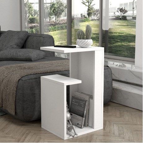 Τραπεζάκι βοηθητικό Rosana Megapap χρώμα λευκό 35x29,5x60εκ.