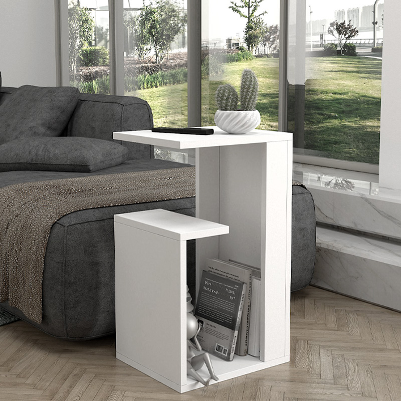 Rosana Megapap melamine side table in white color 35x29,5x60cm.