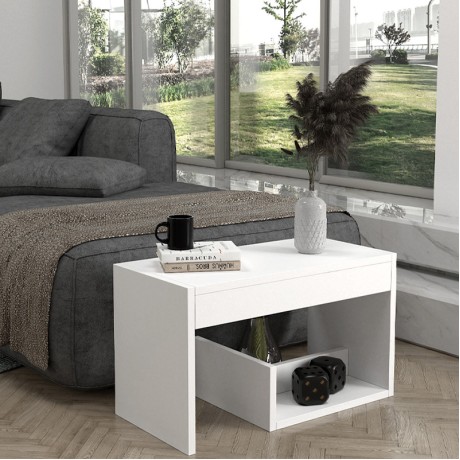 Τραπεζάκι βοηθητικό Rosana Megapap χρώμα λευκό 35x29,5x60εκ.