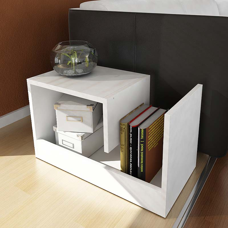 Rosana Megapap melamine side table in white color 35x29,5x60cm.