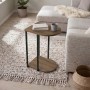 Roya Megapap melamine side table in light walnut color 41.5x32x56cm.